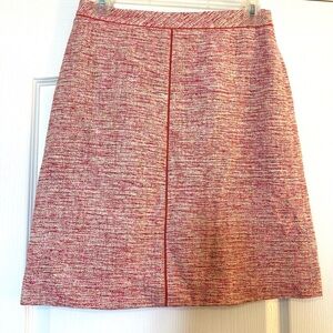 Ann Taylor Petite Silk Tweed Skirt in Pink and Cream